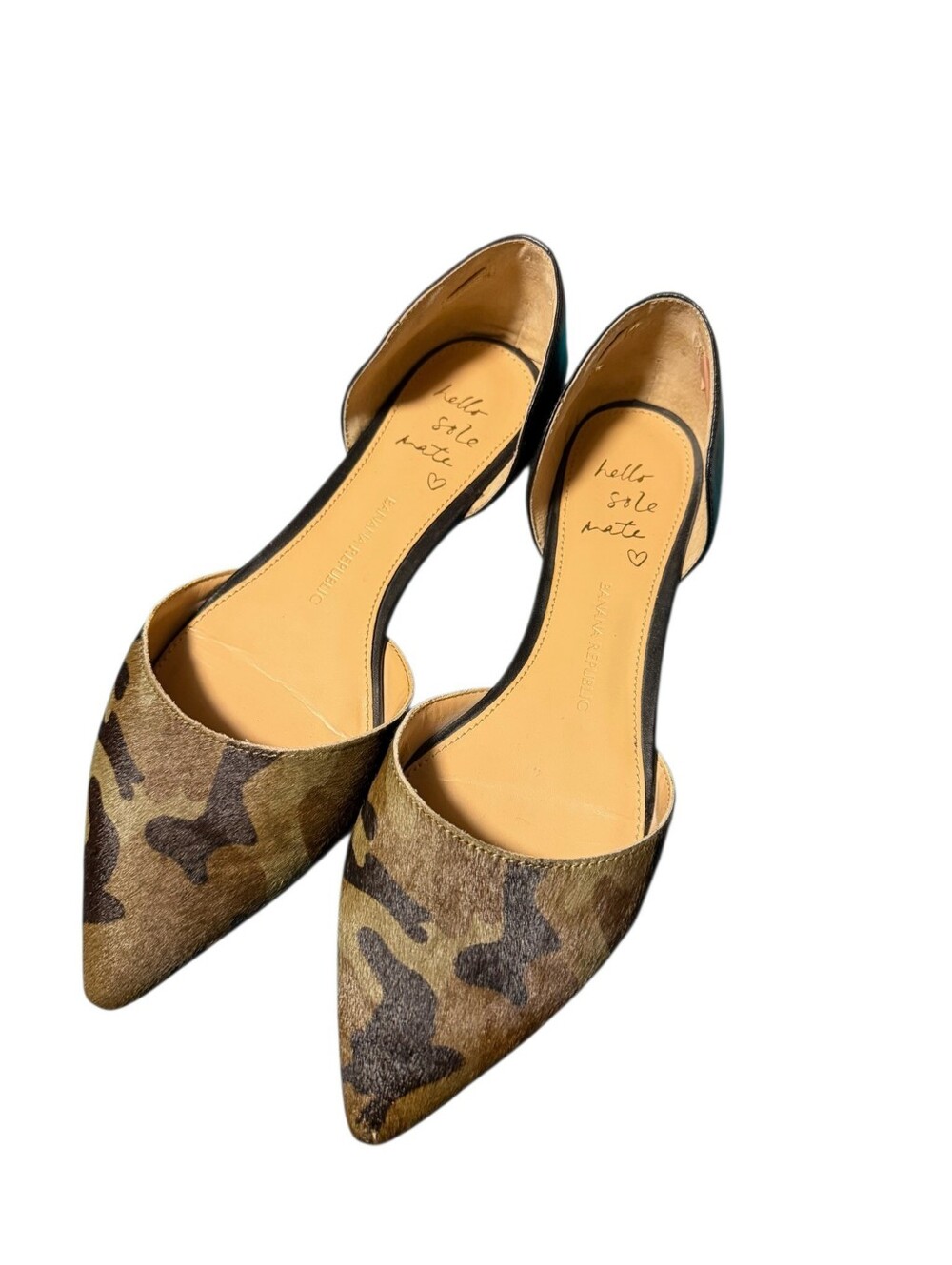 Banana Republic Camo Calf Hair Flats sz 7.5